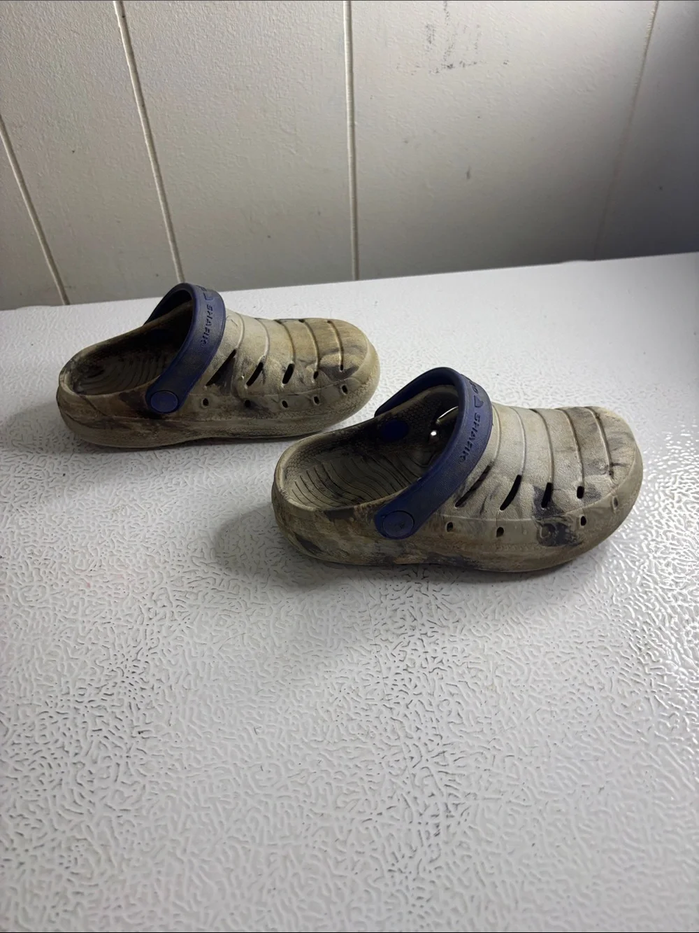 Kids Slip-On Clogs with Navy Strap - Unbranded